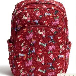 Vera Bradley Cotton Essential Large Backpack Holiday Hounds Christmas NWT